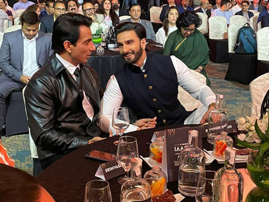 SonuSood and Ranveer Singh at Awards Ceremony in the city last Night